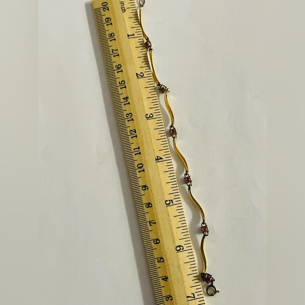 Ross Simons Ruby Bracelet Gold Over Sterling Silv… - image 8